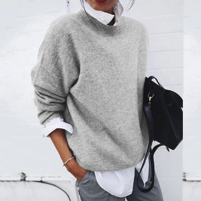 Veloura Women's Cashmere Sweater | Crew Neck Long Sleeve Soft Luxury Knit Pullover