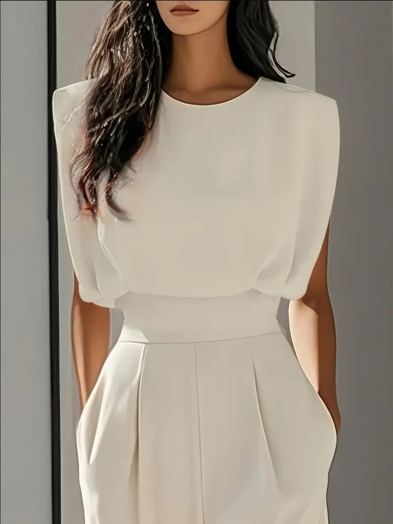 Évrelle Women's Elegant Wide Leg Jumpsuit | Tailored Sleeveless One Piece Outfit