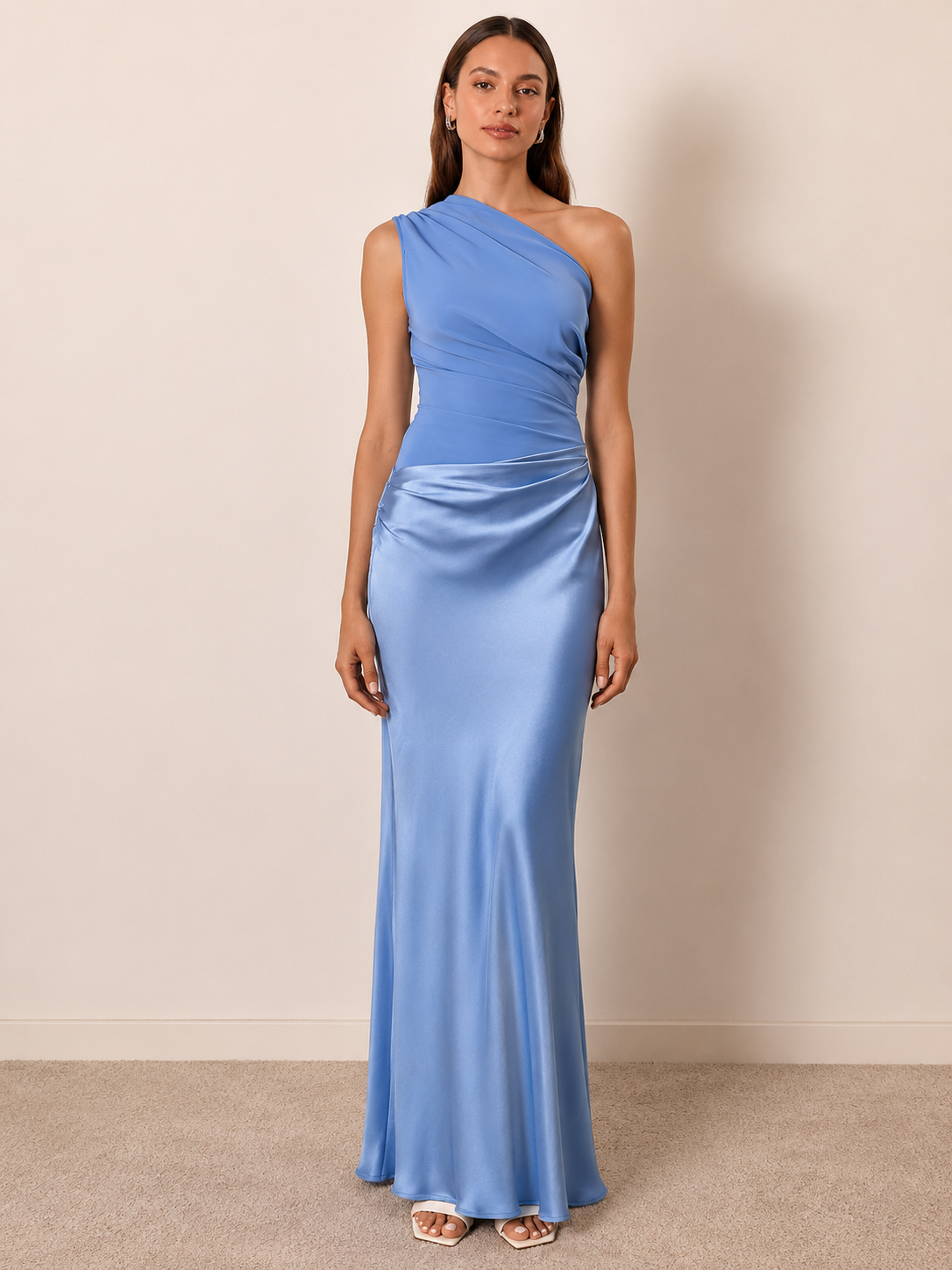 Celestia Women's One Shoulder Maxi Dress | Elegant Side Split Evening Gown