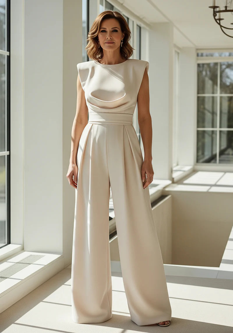 Évrelle Women's Elegant Wide Leg Jumpsuit | Tailored Sleeveless One Piece Outfit
