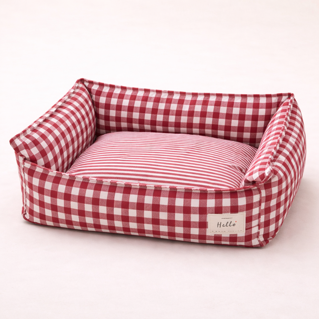The CloudBed Cotton Pet Sofa Bed – Breathable Striped Dog Bed for Small to Medium Pets