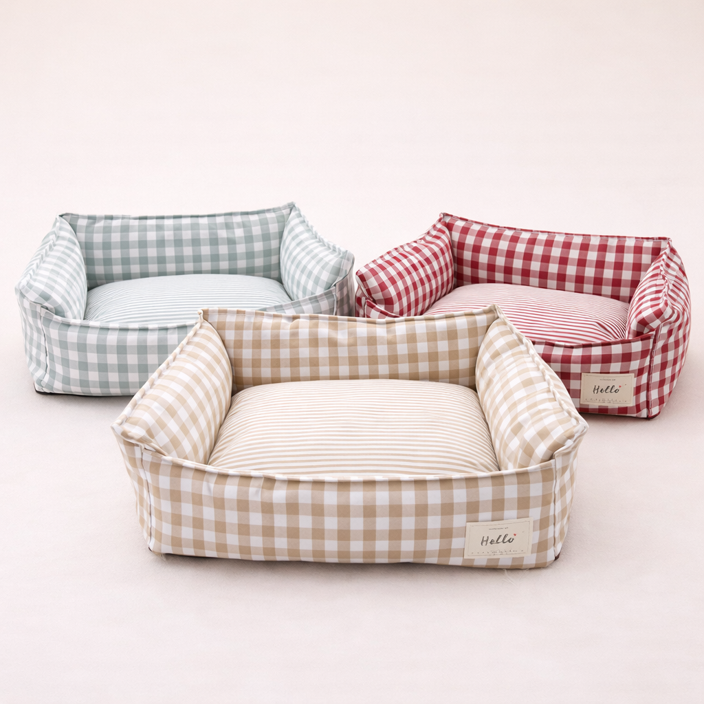 The CloudBed Cotton Pet Sofa Bed – Breathable Striped Dog Bed for Small to Medium Pets