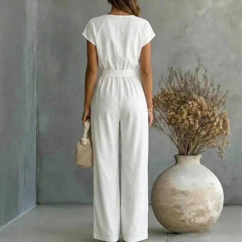 Virella Women's Tailored Wide Leg Jumpsuit | Elegant Sleeveless One Piece Outfit