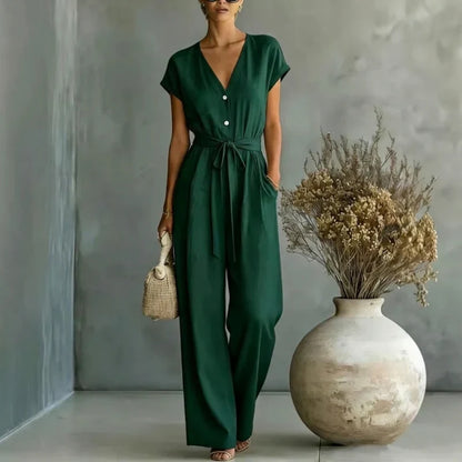 Virella Women's Tailored Wide Leg Jumpsuit | Elegant Sleeveless One Piece Outfit