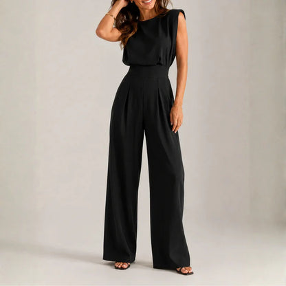 Avelisse Women's Sleeveless Wide Leg Jumpsuit | Elegant One Piece Casual Occasion Outfit