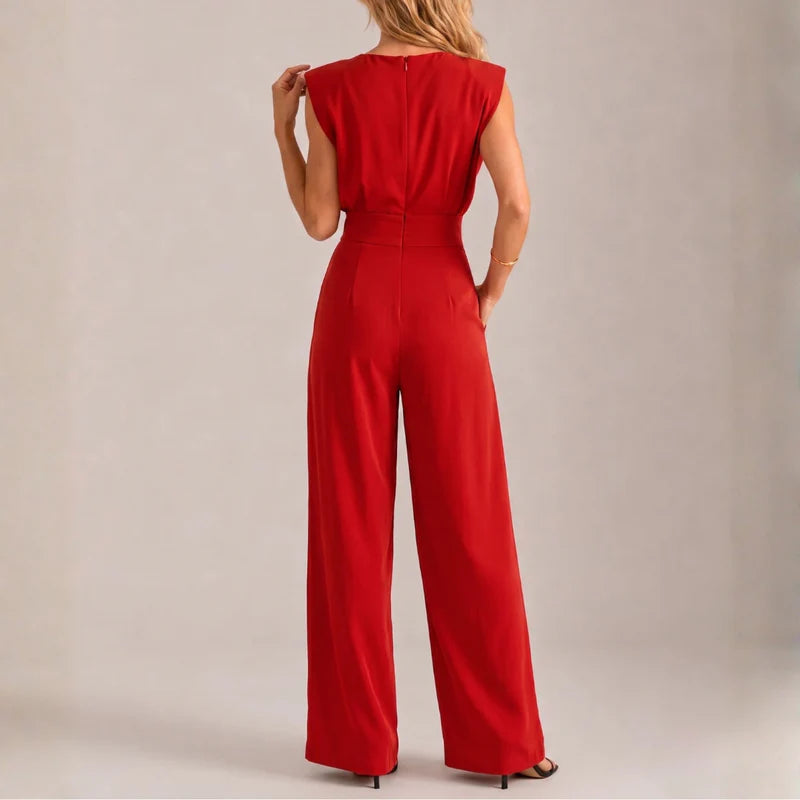 Avelisse Women's Sleeveless Wide Leg Jumpsuit | Elegant One Piece Casual Occasion Outfit