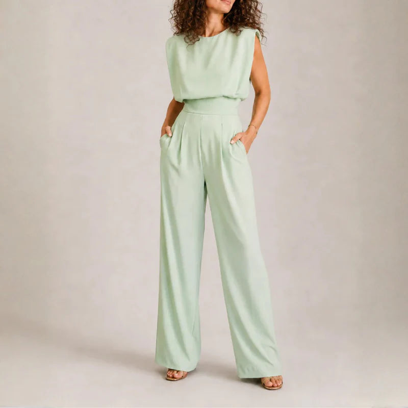 Avelisse Women's Sleeveless Wide Leg Jumpsuit | Elegant One Piece Casual Occasion Outfit