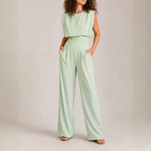 Avelisse Women's Sleeveless Wide Leg Jumpsuit | Elegant One Piece Casual Occasion Outfit