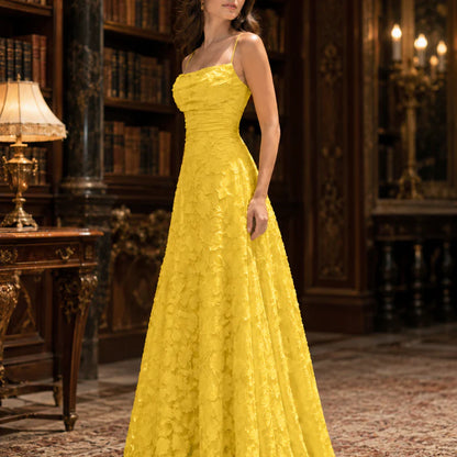 Fiorenza Women's Floral Lace Maxi Dress | Spaghetti Strap Elegant A-Line Evening Dress